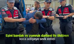 Eşini bardak ve yumruk darbesi ile öldüren koca adliyeye sevk edildi