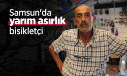 Samsun'da yarım asırlık bisikletçi