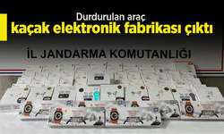 Durdurulan araç kaçak elektronik fabrikası çıktı!