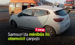 Samsun'da minibüs ile otomobil çarpıştı; 3 yaralı
