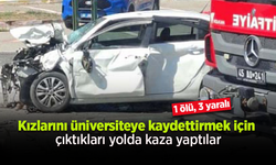 Kızlarını üniversiteye kaydettirmek için çıktıkları yolda kaza yaptılar; 1 ölü, 3 yaralı