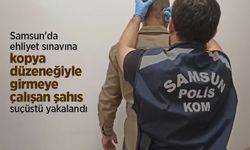 Samsun'da ehliyet sınavına kopya düzeneğiyle girmeye çalışan şahıs suçüstü yakalandı