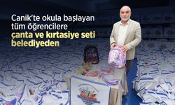 Canik'te okula başlayan tüm öğrencilere çanta ve kırtasiye seti belediyeden