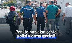 Bankta bırakılan çanta polisi alarma geçirdi