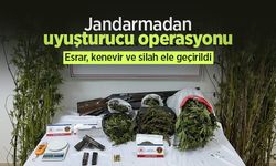 Jandarmadan uyuşturucu operasyonu: Esrar, kenevir ve silah ele geçirildi