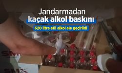 Jandarmadan kaçak alkol baskını: 620 litre etil alkol ele geçirildi