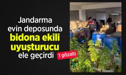 Jandarma evin deposunda bidona ekili uyuşturucu ele geçirdi: 1 gözaltı