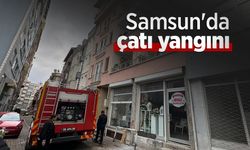 Samsun'da çatı yangını