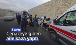 Cenazeye giden aile kaza yaptı: 3 yaralı