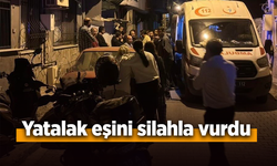 Yatalak eşini silahla vurdu.