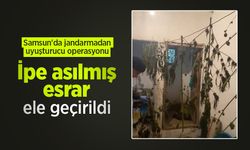 Samsun'da jandarmadan uyuşturucu operasyonu: İpe asılmış esrar ele geçirildi