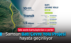 Samsun Batı Çevre Yolu Projesi hayata geçiriliyor. İşte acele kamulaştırılan o yerler.