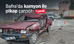 Bafra’da kamyon ile pikap çarpıştı: 1 yaralı