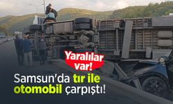 Samsun'da tır ile otomobil çarpıştı! Yaralılar var