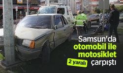 Samsun'da otomobil ile motosiklet çarpıştı: 2 yaralı