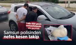 Samsun polisinden nefes kesen takip: 1 kilo 830 gram metamfetamin ele geçirildi