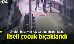 Okulda başlayan kavga okul dışına taştı, liseli çocuk bıçaklandı.