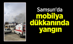 Samsun'da mobilya dükkanında yangın.