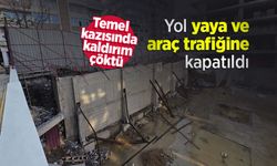 Temel kazısında kaldırım çöktü: Yol yaya ve araç trafiğine kapatıldı