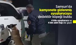 Samsun'da kamyonete gizlenmiş uyuşturucuyu dedektör köpeği buldu: 4 kilo uyuşturucu ve 4 bin adet hap ele geçti