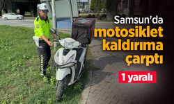 Samsun'da motosiklet kaldırıma çarptı: 1 yaralı