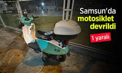 Samsun'da motosiklet devrildi: 1 yaralı