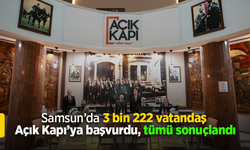 Samsun’da 3 bin 222 vatandaş Açık Kapı’ya başvurdu, tümü sonuçlandı.