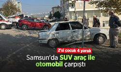 Samsun'da SUV araç ile otomobil çarpıştı: 2'si çocuk 4 yaralı