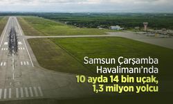 Samsun Çarşamba Havalimanı’nda 10 ayda 14 bin uçak, 1,3 milyon yolcu