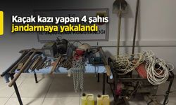 Kaçak kazı yapan 4 şahıs jandarmaya yakalandı