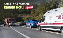 Samsun'da otomobil kanala uçtu: 1 yaralı