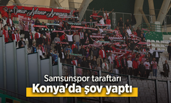 Samsunspor taraftarı Konya'da şov yaptı.