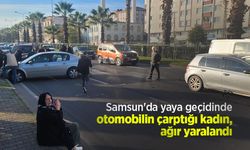 Samsun'da yaya geçidinde otomobilin çarptığı kadın, ağır yaralandı