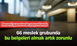 66 meslek grubunda bu belgeleri almak artık zorunlu