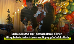 En küçük SMA Tip 1 hastası olarak bilinen Miray bebek tedavisi sonrası ilk yaş gününü kutladı