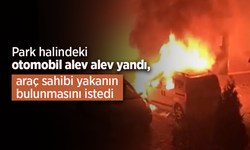Park halindeki otomobil alev alev yandı, araç sahibi yakanın bulunmasını istedi