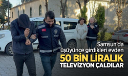 Samsun’da üşüyünce girdikleri evden 50 bin liralık televizyon çaldılar