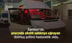 Samsun'da aracında silahlı saldırıya uğrayan dolmuş şoförü hastanelik oldu