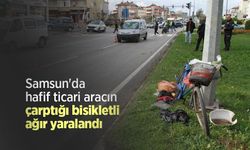 Samsun'da hafif ticari aracın çarptığı bisikletli ağır yaralandı