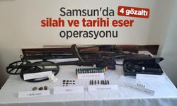 Samsun'da silah ve tarihi eser operasyonu: 4 gözaltı