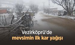 Vezirköprü'de mevsimin ilk kar yağışı
