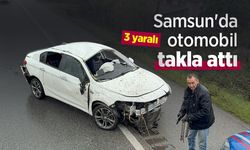 Samsun'da otomobil takla attı: 3 yaralı