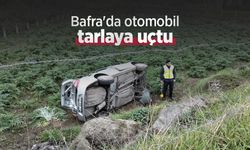 Bafra'da otomobil tarlaya uçtu