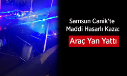 Samsun Canik’te Maddi Hasarlı Kaza: Araç Yan Yattı