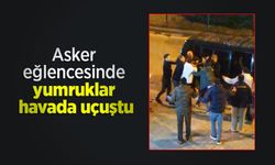 Asker eğlencesinde yumruklar havada uçuştu