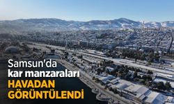 Samsun'da kar manzaraları havadan görüntülendi