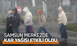 Samsun merkezde kar yağışı etkili oldu