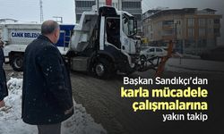 Başkan Sandıkçı'dan karla mücadele çalışmalarına yakın takip