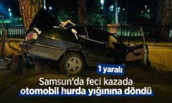Samsun’da feci kazada otomobil hurda yığınına döndü: 1 yaralı