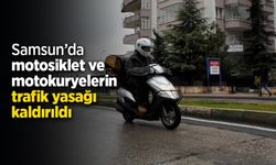 Samsun’da motosiklet ve motokuryelerin trafik yasağı kaldırıldı